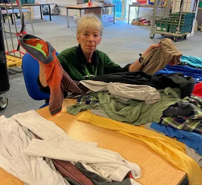 Afghan Refugee Appeal Vanessa McPake sorting through donations