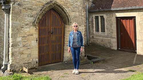 Cllr Marie Bradburn at St Lawrence Church Bradwell